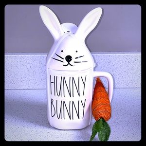 🐰 RAE DUNN HUNNY BUNNY SPRING EASTER FARMHOUSE MUG WITH TOPPER